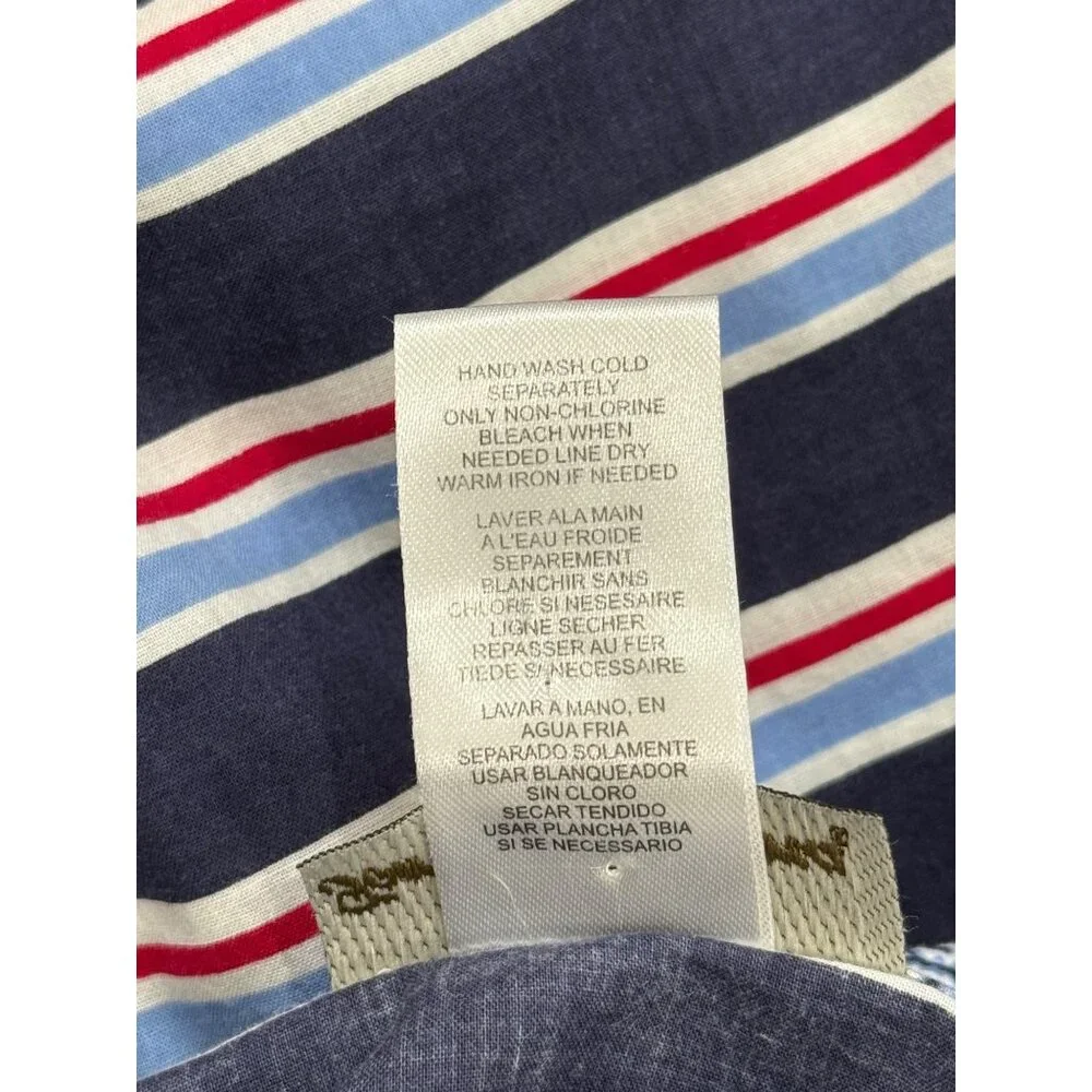 Tommy Bahama Boyfriend Shirt Cover-Up Dress Sleep Striped Blue Womens Size L - Picture 7 of 7